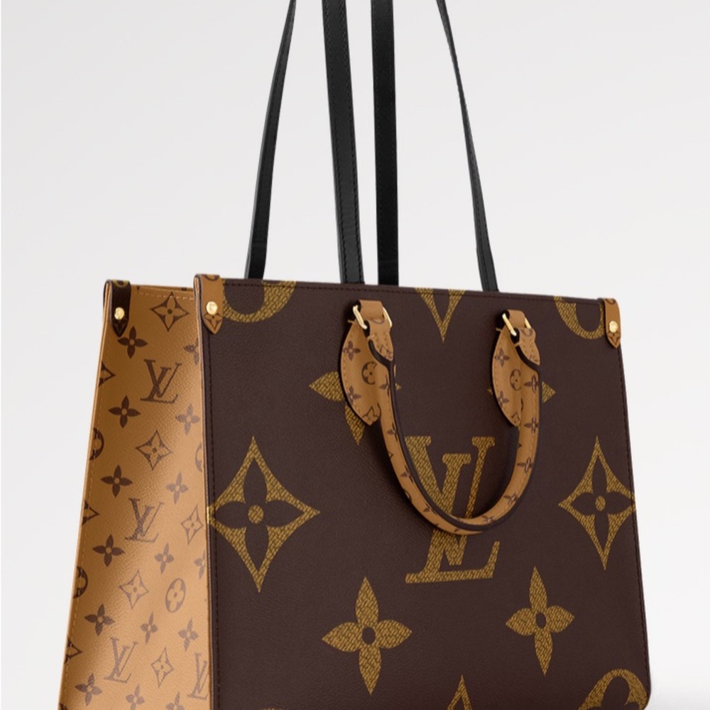 Louis Vuitton Dark Brown and Tan Monogram Tote ONTHEGO MM